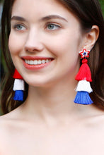 Load image into Gallery viewer, Beaded Star Tassel Dangle Earrings
