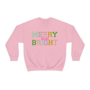 Faux Chenille Merry and Bright Unisex Heavy Blend™ Crewneck Sweatshirt