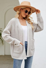 Load image into Gallery viewer, Open Front Raglan Sleeve Pocketed Cardigan
