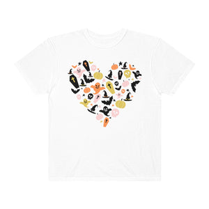 Halloween Doodle Heart Comfort Colors Unisex Garment-Dyed T-shirt