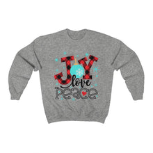 Load image into Gallery viewer, Joy Love Peace Unisex Heavy Blend™ Crewneck Sweatshirt
