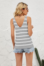 Load image into Gallery viewer, Striped V-Neck Knit Tank
