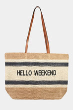 Load image into Gallery viewer, Fame Letter Graphic Striped Tote Bag
