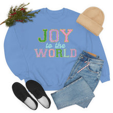 Load image into Gallery viewer, Faux Chenille Joy to the World Unisex Heavy Blend™ Crewneck Sweatshirt
