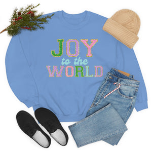 Faux Chenille Joy to the World Unisex Heavy Blend™ Crewneck Sweatshirt