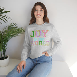 Faux Chenille Joy to the World Unisex Heavy Blend™ Crewneck Sweatshirt