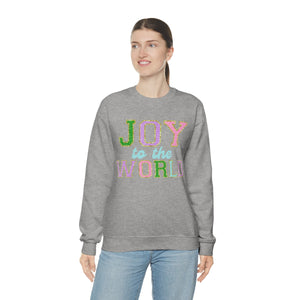 Faux Chenille Joy to the World Unisex Heavy Blend™ Crewneck Sweatshirt