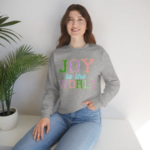 Faux Chenille Joy to the World Unisex Heavy Blend™ Crewneck Sweatshirt