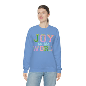 Faux Chenille Joy to the World Unisex Heavy Blend™ Crewneck Sweatshirt