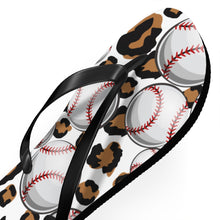 Load image into Gallery viewer, Leopard Baseball Flip Flops
