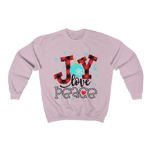 Load image into Gallery viewer, Joy Love Peace Unisex Heavy Blend™ Crewneck Sweatshirt
