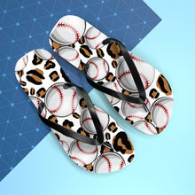 Load image into Gallery viewer, Leopard Baseball Flip Flops
