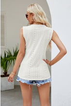 Load image into Gallery viewer, Contrast V-Neck Eyelet Tank
