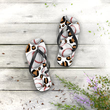 Load image into Gallery viewer, Leopard Baseball Flip Flops
