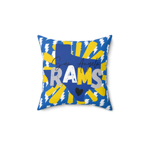 San Angelo Rams Lubbock Dorm Room Graduation Gift Spun Polyester Square Pillow