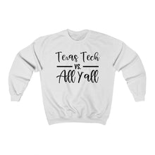 Load image into Gallery viewer, Texas Tech Vs. All Y&#39;all Unisex Heavy Blend™ Crewneck Sweatshirt
