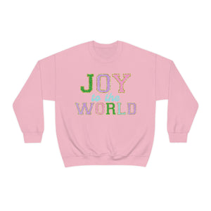 Faux Chenille Joy to the World Unisex Heavy Blend™ Crewneck Sweatshirt