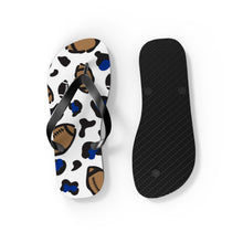 Load image into Gallery viewer, Football White and Blue Flip Flops
