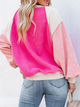 Load image into Gallery viewer, Color Block Exposed Seam Sweatshirt
