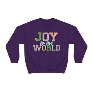 Faux Chenille Joy to the World Unisex Heavy Blend™ Crewneck Sweatshirt