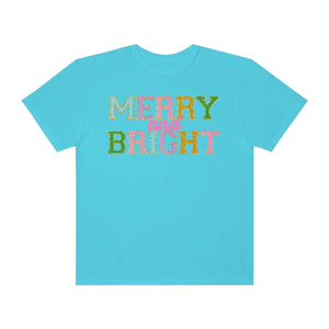 Faux Chenille Merry and Bright Comfort Colors Unisex Garment-Dyed T-shirt