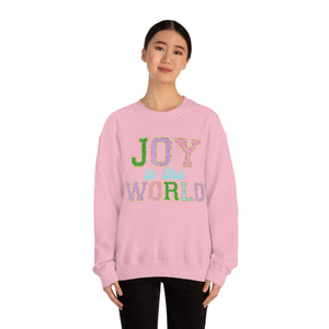 Faux Chenille Joy to the World Unisex Heavy Blend™ Crewneck Sweatshirt