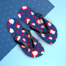 Load image into Gallery viewer, Leopard Blue July 4th Flip Flops
