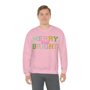 Faux Chenille Merry and Bright Unisex Heavy Blend™ Crewneck Sweatshirt