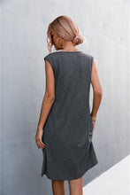 Load image into Gallery viewer, V-Neck Frill Trim Sleeveless Dress
