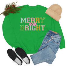 Load image into Gallery viewer, Faux Chenille Merry and Bright Unisex Heavy Blend™ Crewneck Sweatshirt
