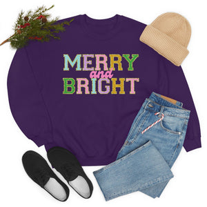 Faux Chenille Merry and Bright Unisex Heavy Blend™ Crewneck Sweatshirt