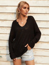 Load image into Gallery viewer, Notched Neck Slit Knit Top
