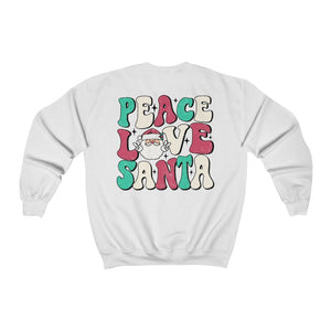 Peace Love Santa Front and Back Print Unisex Heavy Blend™ Crewneck Sweatshirt