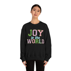 Faux Chenille Joy to the World Unisex Heavy Blend™ Crewneck Sweatshirt