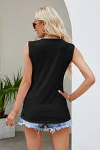 Load image into Gallery viewer, Contrast V-Neck Eyelet Tank
