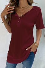 Load image into Gallery viewer, Cuffed Sleeve Henley Top
