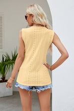 Load image into Gallery viewer, Contrast V-Neck Eyelet Tank
