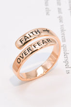 Load image into Gallery viewer, 925 Sterling Silver FAITH OVER FEAR Bypass Ring
