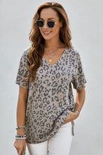 Load image into Gallery viewer, Leopard V-Neck Tee with Pocket
