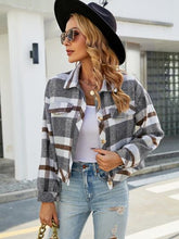 Load image into Gallery viewer, Plaid Button Up Pocketed Jacket
