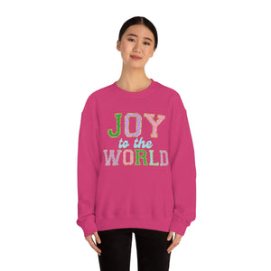 Faux Chenille Joy to the World Unisex Heavy Blend™ Crewneck Sweatshirt