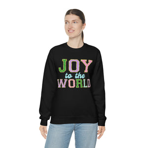 Faux Chenille Joy to the World Unisex Heavy Blend™ Crewneck Sweatshirt