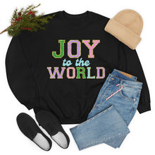 Load image into Gallery viewer, Faux Chenille Joy to the World Unisex Heavy Blend™ Crewneck Sweatshirt
