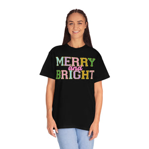 Faux Chenille Merry and Bright Comfort Colors Unisex Garment-Dyed T-shirt