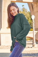 Load image into Gallery viewer, Basic Bae Full Size Ribbed Exposed Seam Mock Neck Knit Top
