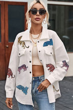 Load image into Gallery viewer, Tiger Sequin Dropped Shoulder Jacket
