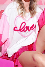 Load image into Gallery viewer, LOVE Slit Color Block Round Neck Sweatshirt
