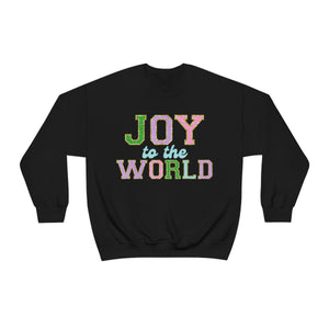 Faux Chenille Joy to the World Unisex Heavy Blend™ Crewneck Sweatshirt