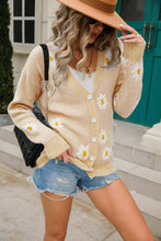 Load image into Gallery viewer, Daisy Pattern Button Front Cardigan
