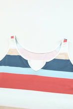 Load image into Gallery viewer, Striped Notched Neck Tank
